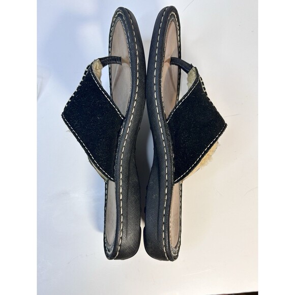 UGG Australia 1610 Women’s Size B Black Suede Thong Slip On Comfort Sandals - Picture 6 of 7